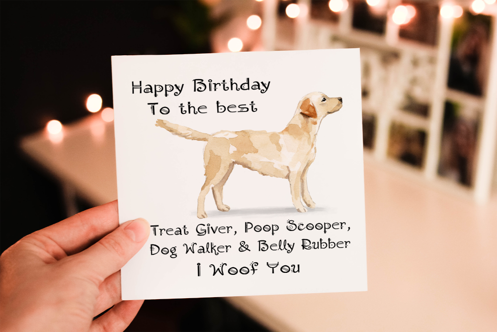 Labrador Retriever Dog Birthday Card, Dog Birthday Card